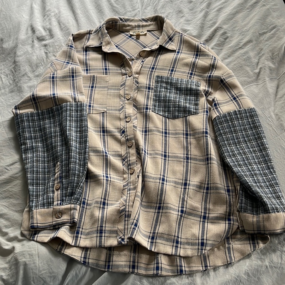 Oversized plaid shirt